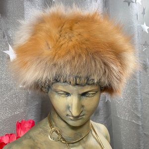 NEW FOX FUR RED Natural Ear Warmer HeadBand Velcro Back Sexy Versatile Beauty